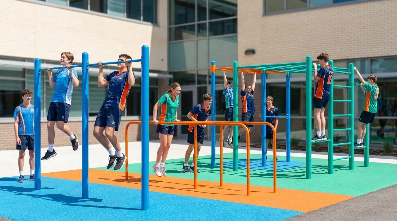 ציוד ספורט ומתקני כושר לחצר בית ספר