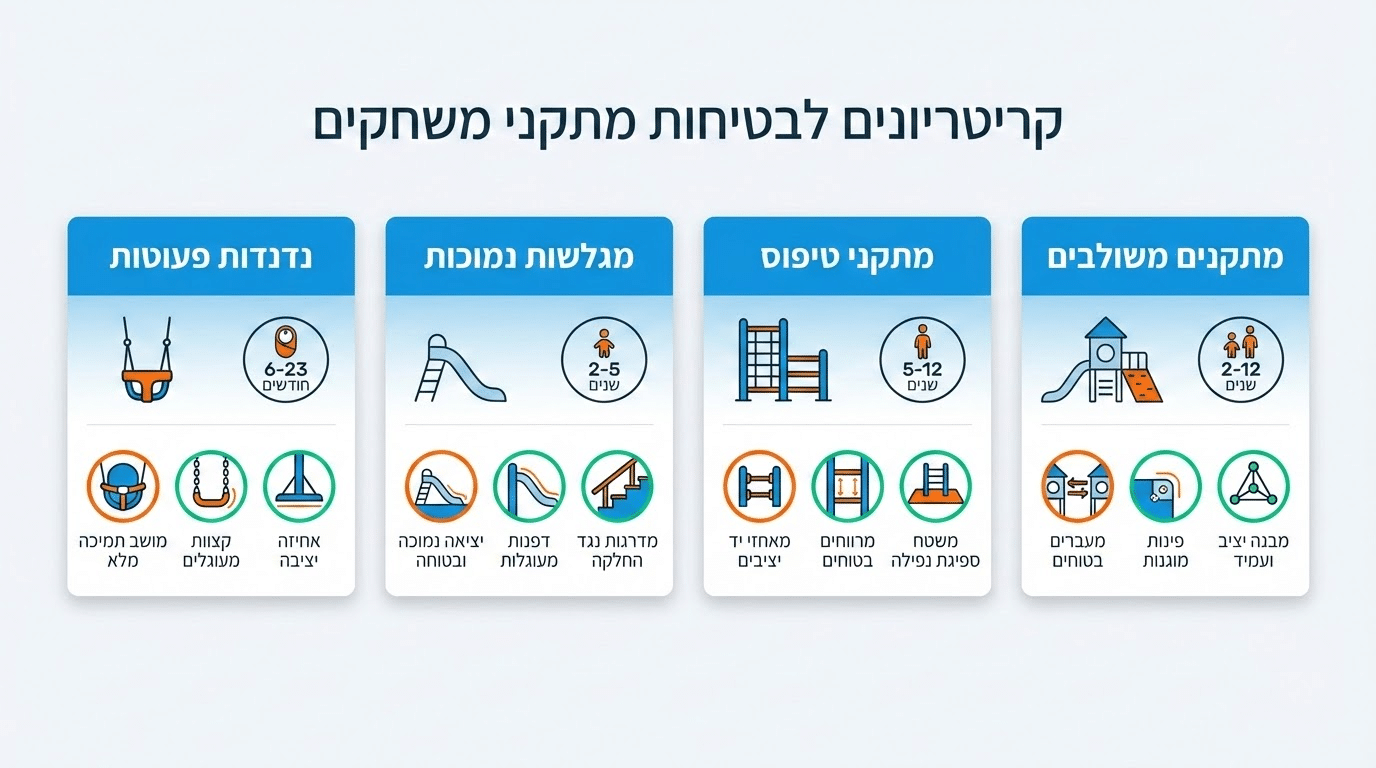 קריטריונים לבחירת מתקני משחקים בטיחותיים לגן משחקים ציבורי