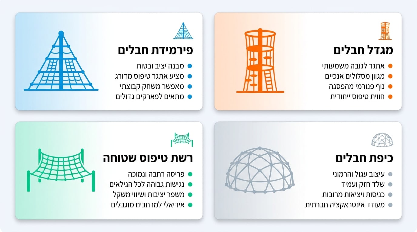 פירמידת חבלים לגן שעשועים: אורי ורדי מציג מתקן פירמידה לפארק ופירמידת טיפוס לילדים