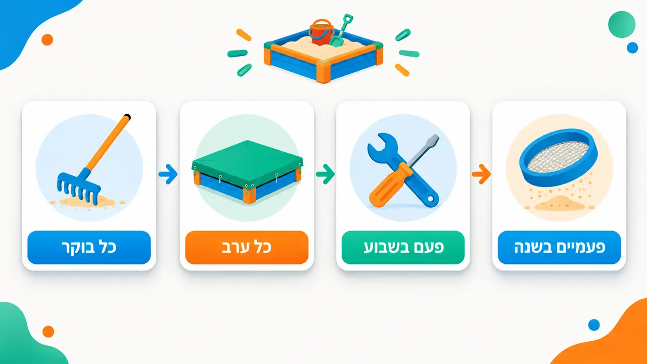 פרוטוקול תחזוקת פינת חול בגן ילדים לפי תדירות