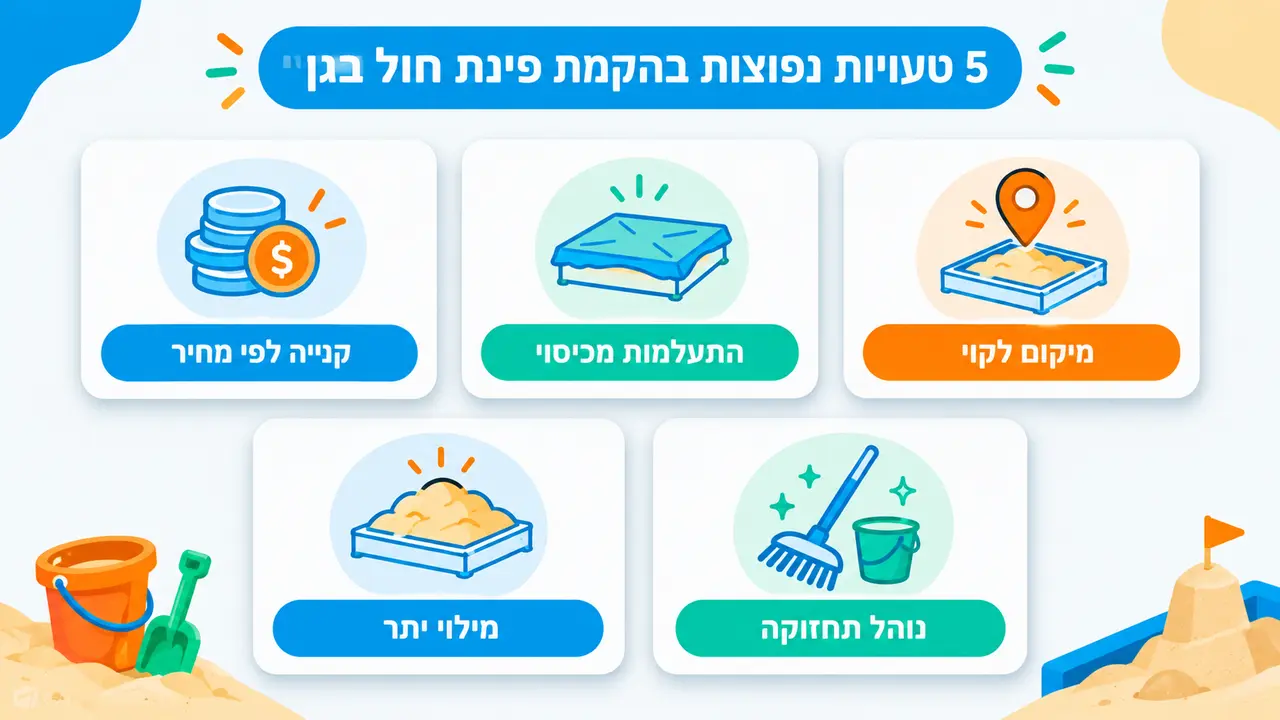 פינת חול לגן ילדים: המדריך המלא לבחירה והקמה בחצר הגן